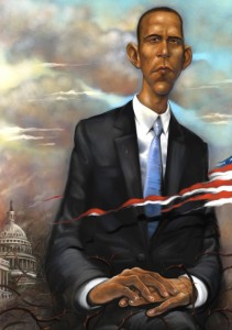 self promo piece, portrait of Barack Obama, 2008